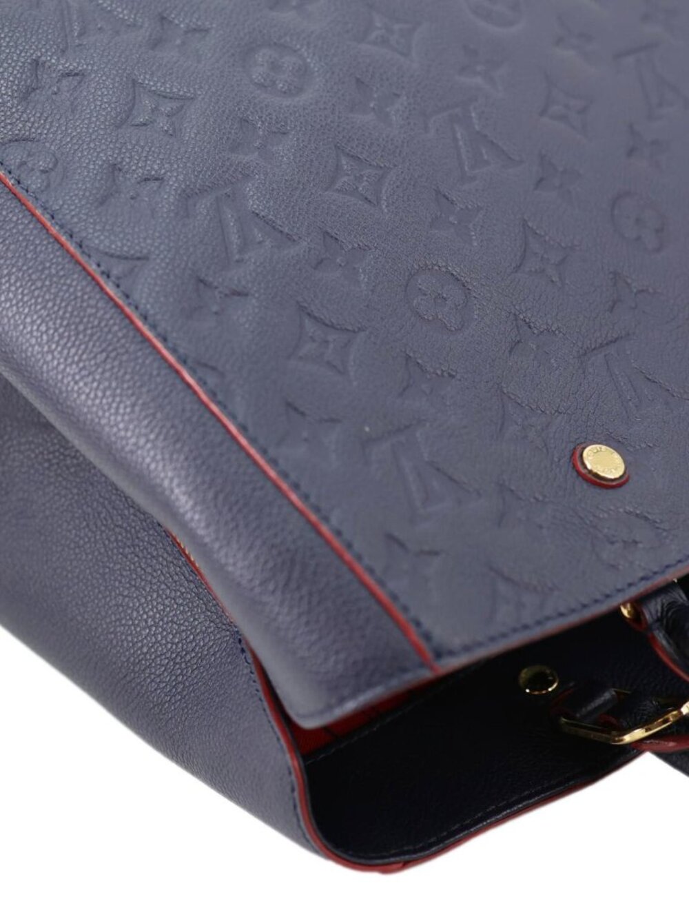 Louis Vuitton Montaigne MM Monogram Empreinte Shoulder Bag Navy Blue - Picture 5 of 11